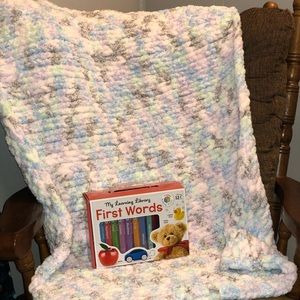Chunky Hand Knit baby blanket